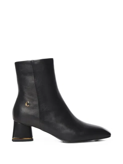 Coccinelle C-everyday Logo-plaque Boots In Black