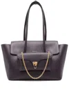 Coccinelle Chain-detail Top-handle Tote Bag In Purple