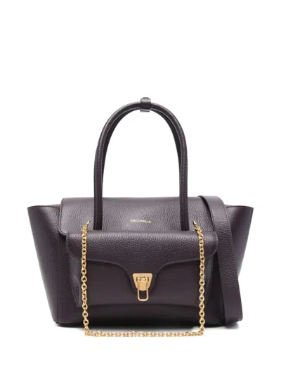 Coccinelle Chain-detail Top-handle Tote Bag In Purple