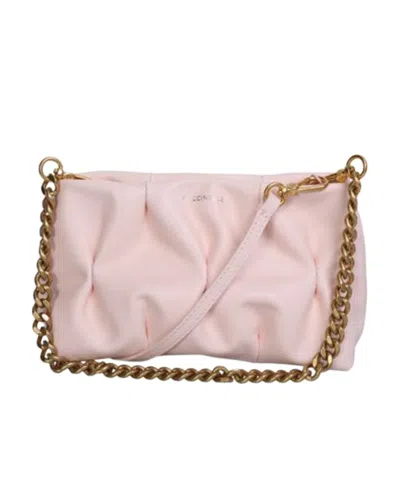 Coccinelle Chain-handle Leather Satchel Bag In Pink