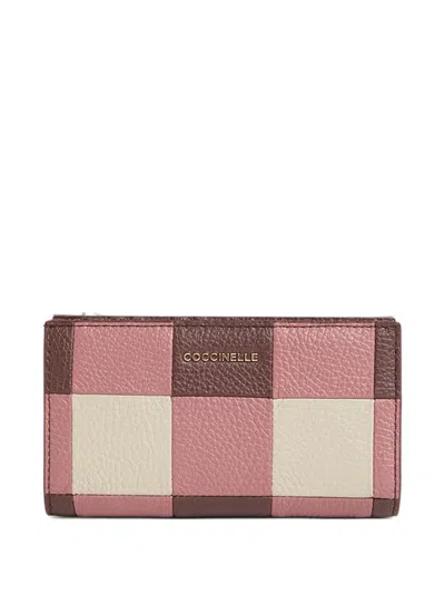 Coccinelle Check-pattern Pebbled Leather Wallet In Multi