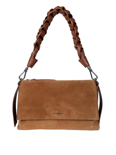 Coccinelle Chic Mini Suede Two-tone Shoulder Bag In White