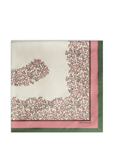 Coccinelle C-me Floral-print Square Scarf In Multi