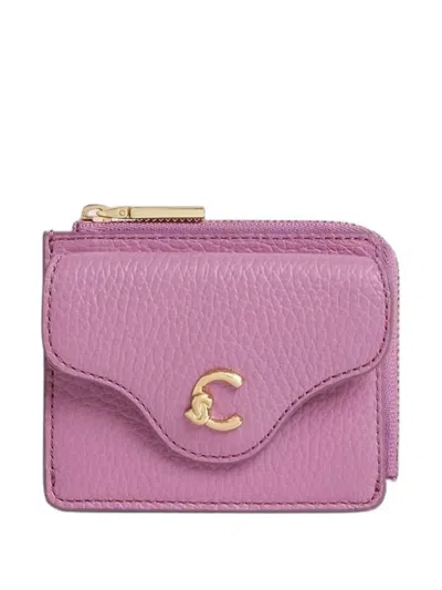 Coccinelle C-me Logo Cardholder In Purple