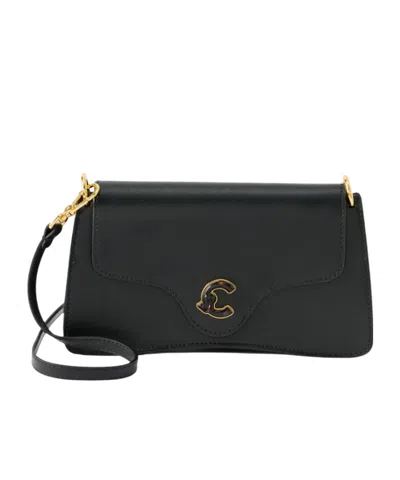 Coccinelle C-me Logo Plaque Small Crossbody Bag In Black
