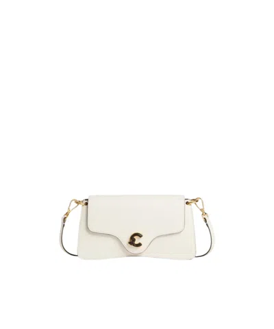 Coccinelle C-me Logo Plaque Small Crossbody Bag In White
