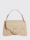 Coccinelle C-me Mini Hammered Leather Bag In Nude