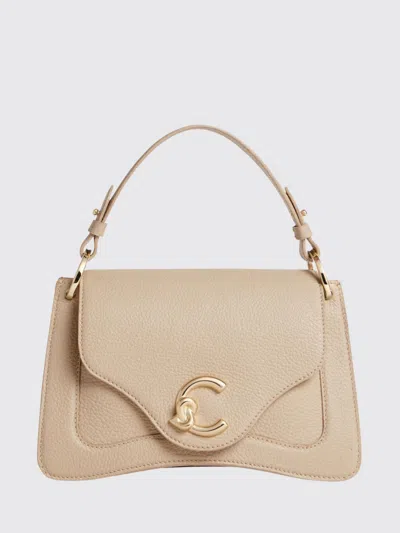 Coccinelle C-me Mini Hammered Leather Bag In Nude