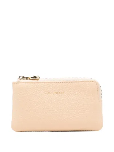 Coccinelle C-me Pebbled Leather Pouch In Yellow