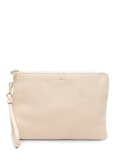 Coccinelle C-me Softy Logo-detail Clutch Bag In Pink