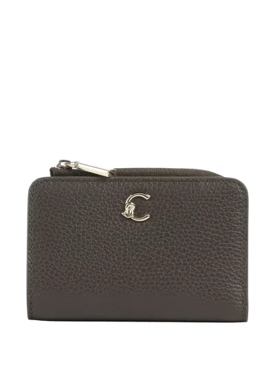 Coccinelle Ladybugs Logo-plaque Pebbled-leather Wallet In Brown