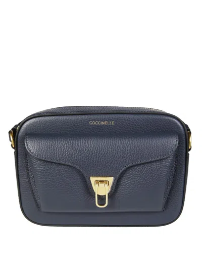 Coccinelle Compact Crossbody Bag With Plectrum Clasp In Blue