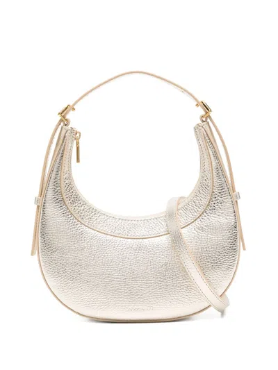 Coccinelle Crescent Metallic Leather Bag In Gold