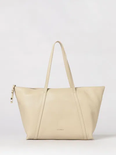 Coccinelle Nory Grained Leather Shoulder Bag In Neutral