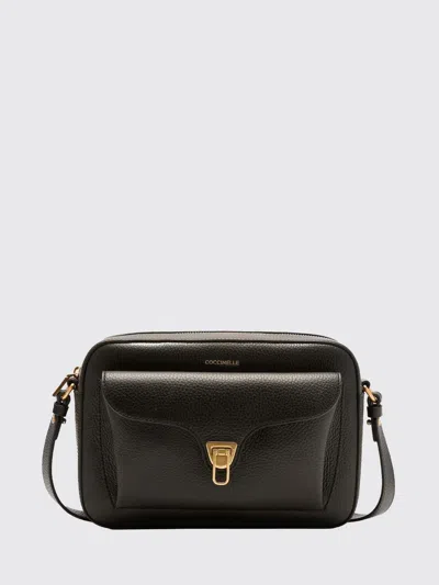 Coccinelle Beat Logo Stamp Small Shoulder Bag In Black