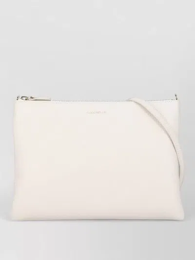 Coccinelle Crossbody Leather Pochette Removable Shoulder Strap In White