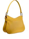 Coccinelle Curved Leather Shoulder Bag In Yellow
