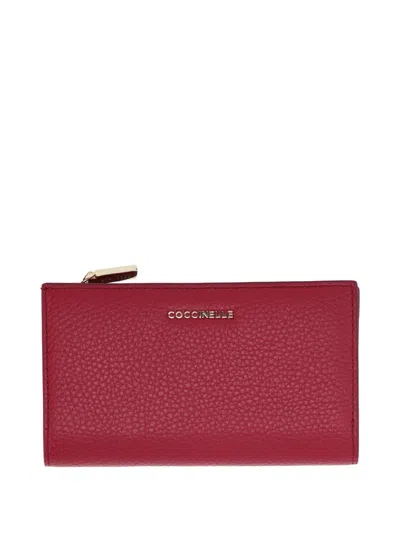 Coccinelle Dark Pink Foldover Wallet With Zipper
