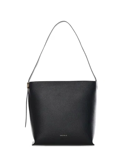 Coccinelle Detachable-strap Leather Shoulder Bag In Black