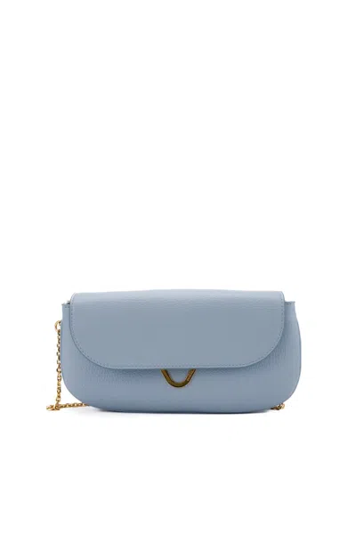Coccinelle Dew Leather Bag In Gnawed Blue