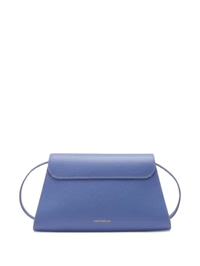 Coccinelle Dew Leather Shoulder Bag In Blue