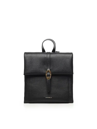 COCCINELLE DORIAN LEATHER BACKPACK WITH GRAIN