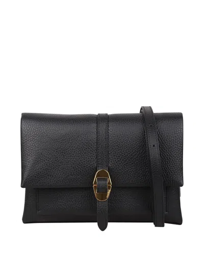 Coccinelle Small Dorian Leather Shoulder Bag In Black