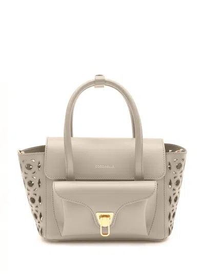 Coccinelle Double Beat Leather Tote Bag In Pattern