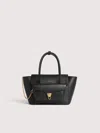 Coccinelle Double Beat Leather Tote Bag In Black