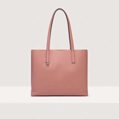 Coccinelle Double Leather Shopper Matinee In Camelia/camelia