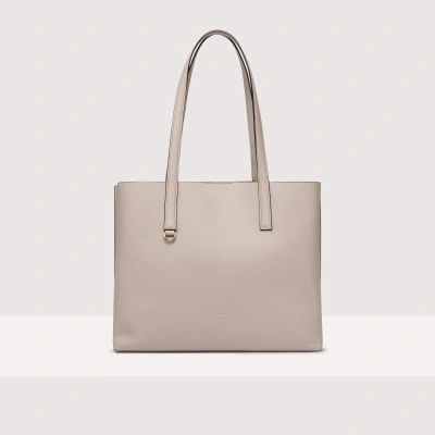 Coccinelle Double Leather Shopper Matinee In Powder Pink