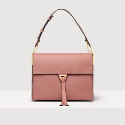 Coccinelle Double Leather Shoulder Bag Louise In Camelia
