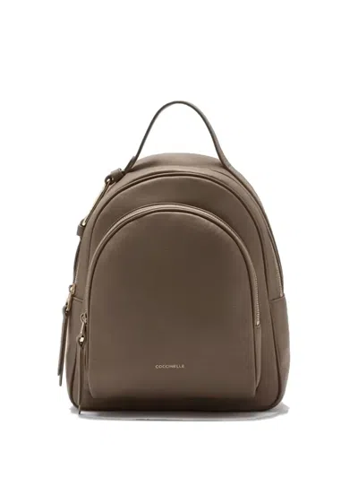 Coccinelle Double-zip Backpack In Brown