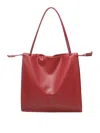 Coccinelle Logo Embossed Drawstring Tote Bag In Red