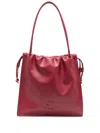 Coccinelle Logo Embossed Drawstring Tote Bag In Red