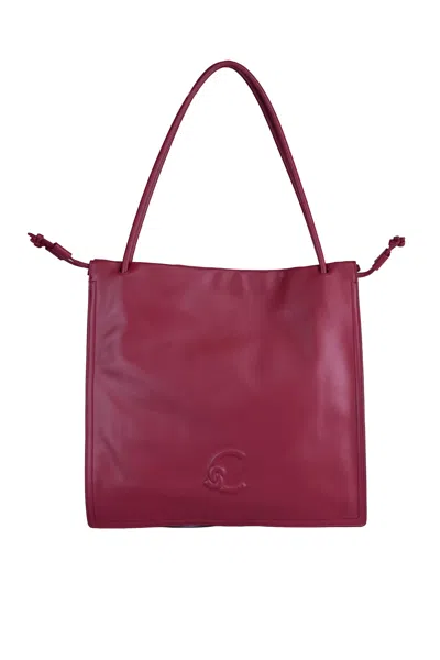 Coccinelle Dulse Large Leather Bag In Sangria