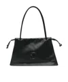 Coccinelle Calfskin Shoulder Bag With Adjustable Drawstring Sides