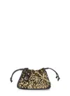Coccinelle Black/golden Dulse Paillette Leather Hand Bag In Golden