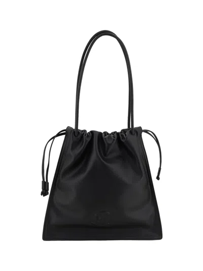 Coccinelle Dulse Large Black Shoulder Bag In Noir