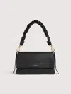 Coccinelle Two-sided Leather Shoulder Bag Boheme Grana Double Small In Black
