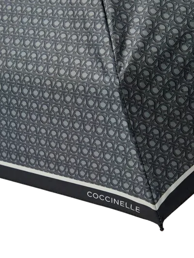 Coccinelle E7 Monogram-printed Acrylic Umbrella In Gray