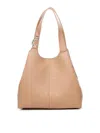Shop Coccinelle Easy Hobo Bag In Grained Leather In Nude & Neutrals
