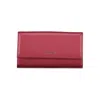 COCCINELLE ELEGANT DUAL-COMPARTMENT PINK LEATHER WALLET