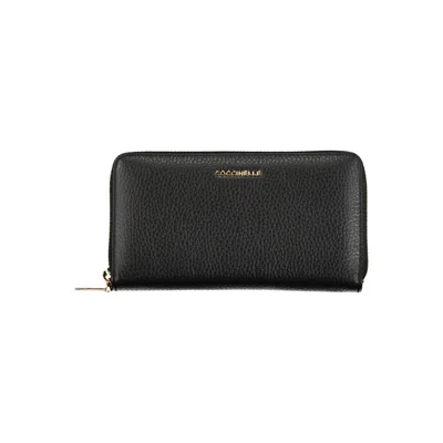 Coccinelle Elegant Leather Wallet With Multiple Women's Compartments In Black