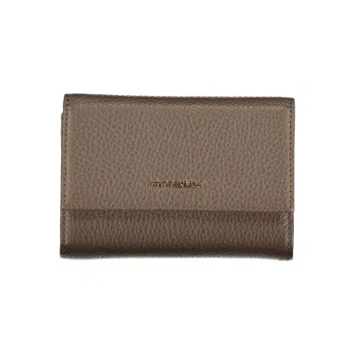 Coccinelle Elegant Triple Compartment Leather Wallet In Grey