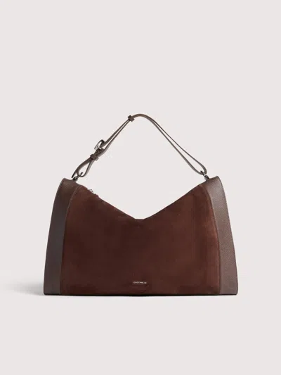 Coccinelle Elinor Suede Bimaterial Large In Brown