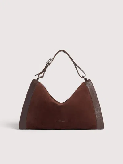 Coccinelle Elinor Suede Bimaterial Medium In Brown
