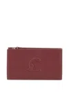 Coccinelle Embossed Logo Leather Wallet In Burgundy