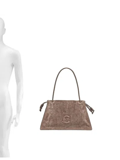 Coccinelle Embossed-logo Tote Bag In Brown