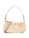 Coccinelle Faux-fur Shoulder Bag In Nude
